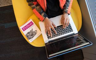 Laptop and book