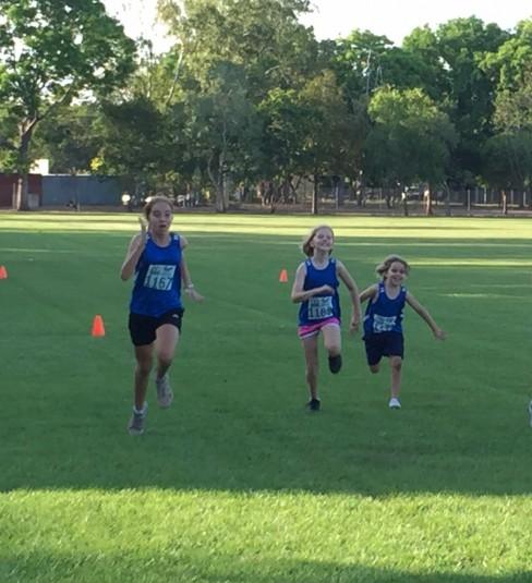 Kids in a running race