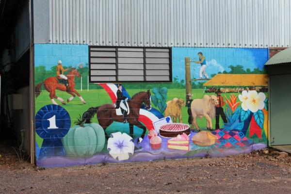Painting on corrigated iron shed