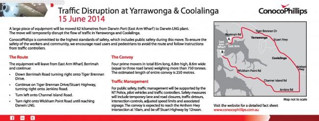 Newspaper Advert - Traffic Disruption 15 June