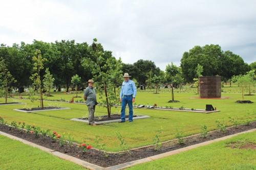 Thorak Regional Cemetery Manager Glen Minaker showing Litchfield Mayor Allan McKay the Family Tree Garden