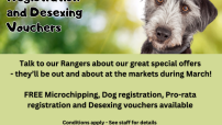 Free dog registration, microchipping and desexing vouchers